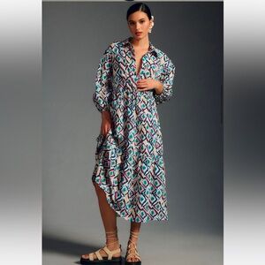 EUC Anthropologie The Bettina Tiered Shirt Dress by Maeve